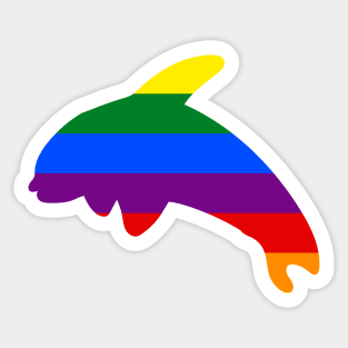 Orca Whale Rainbow Flag Sticker